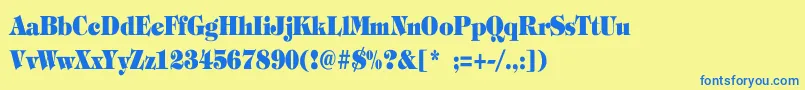 TiffanyHeavyBoldCn Font – Blue Fonts on Yellow Background
