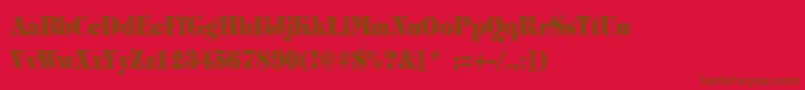 Czcionka TiffanyHeavyBoldCn – brązowe czcionki na czerwonym tle