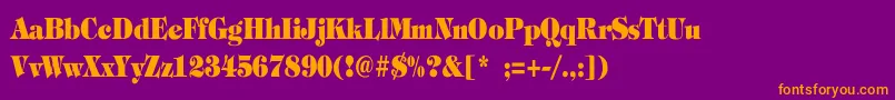 TiffanyHeavyBoldCn Font – Orange Fonts on Purple Background