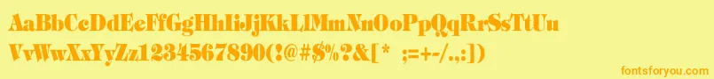 TiffanyHeavyBoldCn Font – Orange Fonts on Yellow Background