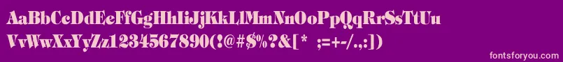 TiffanyHeavyBoldCn Font – Pink Fonts on Purple Background