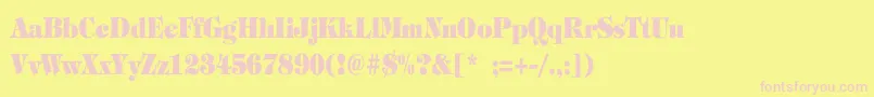 TiffanyHeavyBoldCn Font – Pink Fonts on Yellow Background