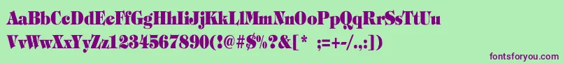 TiffanyHeavyBoldCn Font – Purple Fonts on Green Background