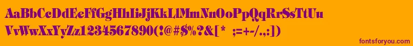 TiffanyHeavyBoldCn Font – Purple Fonts on Orange Background