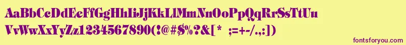 TiffanyHeavyBoldCn Font – Purple Fonts on Yellow Background