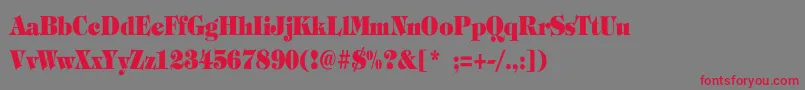 TiffanyHeavyBoldCn Font – Red Fonts on Gray Background