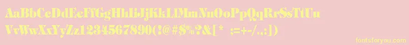 TiffanyHeavyBoldCn Font – Yellow Fonts on Pink Background