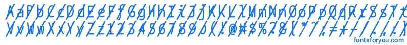 Lisätietoja Bptypewriteslashed-fontista Bptypewriteslashed-fontti – siniset fontit valkoisella taustalla