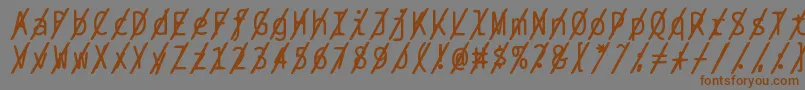Lisätietoja Bptypewriteslashed-fontista Bptypewriteslashed-fontti – ruskeat fontit harmaalla taustalla