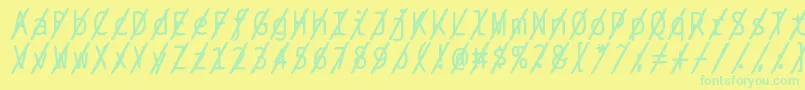 Шрифт Bptypewriteslashed – зелёные шрифты на жёлтом фоне