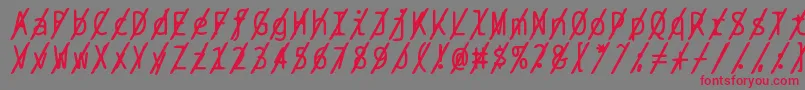 More about Bptypewriteslashed Font Bptypewriteslashed Font – Red Fonts on Gray Background
