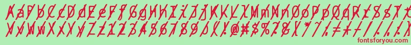 Bptypewriteslashed Font – Red Fonts on Green Background