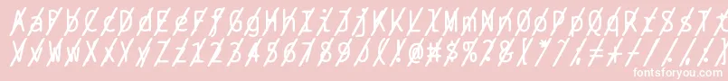 フォントBptypewriteslashed – ピンクの背景に白い文字