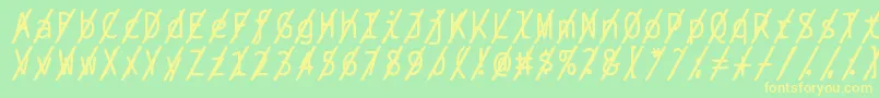 Czcionka Bptypewriteslashed – żółte czcionki na zielonym tle