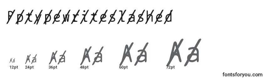Größen der Schriftart Bptypewriteslashed