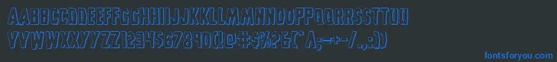 Grimghost3D Font – Blue Fonts on Black Background