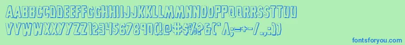 Grimghost3D Font – Blue Fonts on Green Background