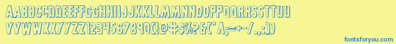 Grimghost3D Font – Blue Fonts on Yellow Background