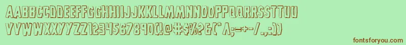 Grimghost3D Font – Brown Fonts on Green Background