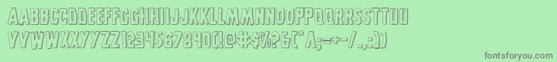 Grimghost3D Font – Gray Fonts on Green Background