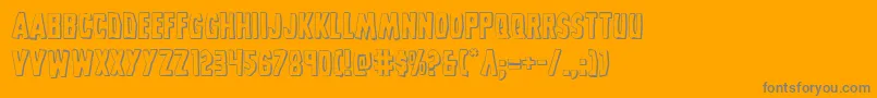 Grimghost3D-Schriftart – Graue Schriften auf orangefarbenem Hintergrund