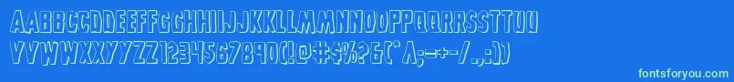 Grimghost3D Font – Green Fonts on Blue Background