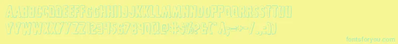 Grimghost3D Font – Green Fonts on Yellow Background