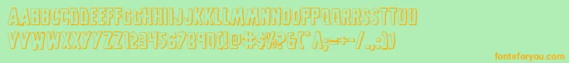 Grimghost3D Font – Orange Fonts on Green Background