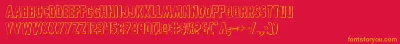 フォントGrimghost3D – 赤い背景にオレンジの文字