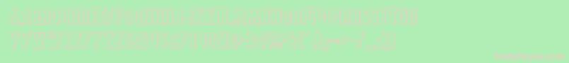 Grimghost3D-fontti – vaaleanpunaiset fontit vihreällä taustalla