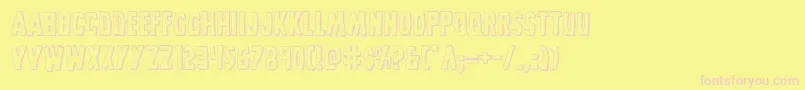 Grimghost3D-fontti – vaaleanpunaiset fontit keltaisella taustalla