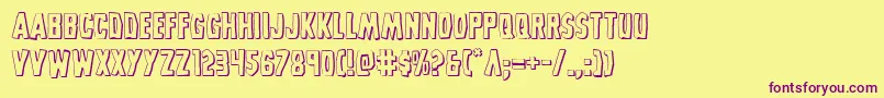 Grimghost3D Font – Purple Fonts on Yellow Background