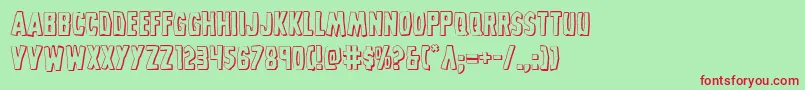 Grimghost3D Font – Red Fonts on Green Background