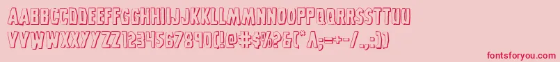 フォントGrimghost3D – ピンクの背景に赤い文字