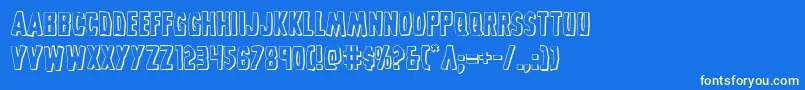 Grimghost3D Font – Yellow Fonts on Blue Background