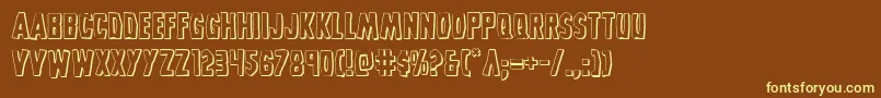 Grimghost3D Font – Yellow Fonts on Brown Background