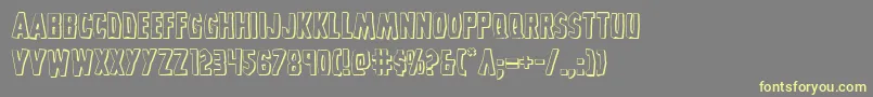 Grimghost3D Font – Yellow Fonts on Gray Background