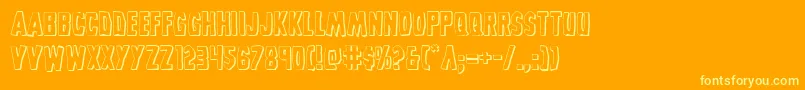 Grimghost3D Font – Yellow Fonts on Orange Background