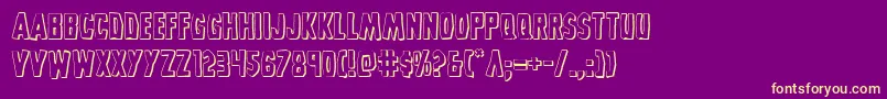 Grimghost3D Font – Yellow Fonts on Purple Background