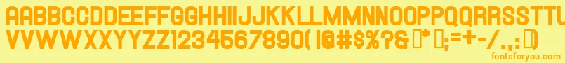 Hallandaleheavy Font – Orange Fonts on Yellow Background