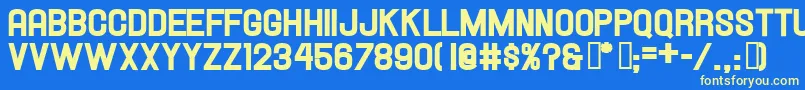 Hallandaleheavy Font – Yellow Fonts on Blue Background