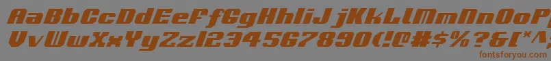 Voortrekkeri-Schriftart – Braune Schriften auf grauem Hintergrund