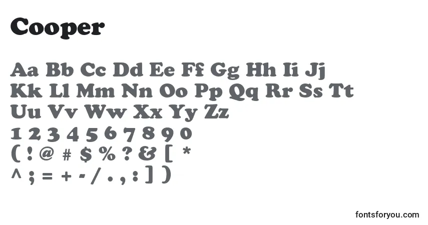 Шрифт Cooper – алфавит, цифры, специальные символы