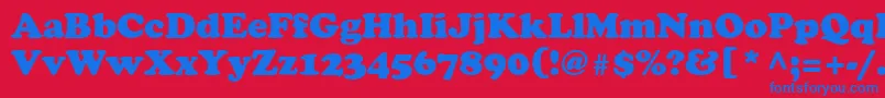 Cooper Font – Blue Fonts on Red Background