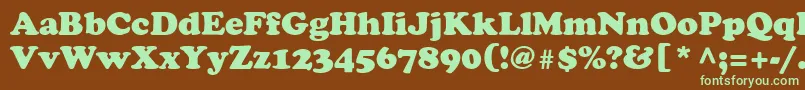 Cooper Font – Green Fonts on Brown Background