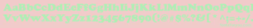 Cooper Font – Green Fonts on Pink Background