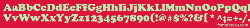 Cooper Font – Green Fonts on Red Background