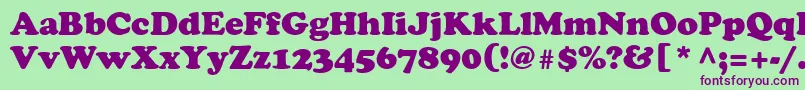 Cooper Font – Purple Fonts on Green Background