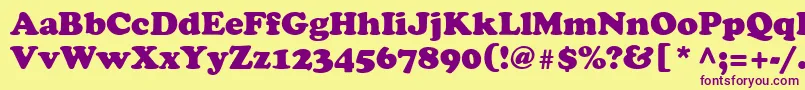 Cooper Font – Purple Fonts on Yellow Background