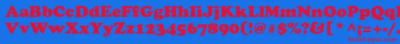 Cooper Font – Red Fonts on Blue Background